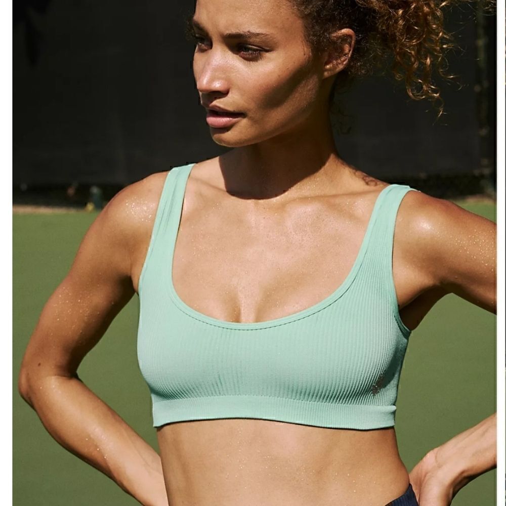 Free People Happiness Runs Scoop Neck Bra XS/S Reflective blue